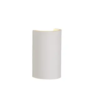 Lucide Gipsy Modern Half Pipe Plaster Wall Light - 1xG9 - White