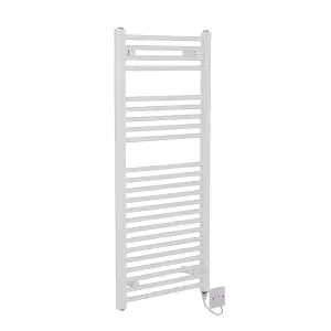 Right Radiators Electric Heated Towel Rail Radiator Straight Pre-filled Designer Ladder Warmer White 1100x500 mm