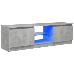 Berkfield TV Cabinet with LED Lights Concrete Grey 120x30x35.5 cm