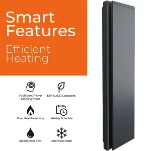 Radialight Icon Wifi Vertical Electric Panel Heater, Wall Mounted, 1500W, Anthracite