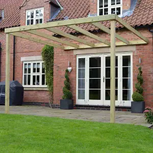 Wall Mounted Box Pergola - L300 x W300 x H270 cm - Light Green