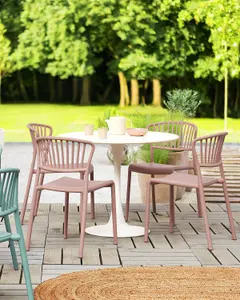 Set of 4 Garden Chairs GELA Pastel Pink