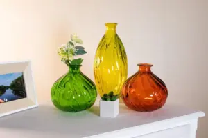 Recycled Glass Ola Lime Green Home Décor Medium Tall Vase (H) 31cm