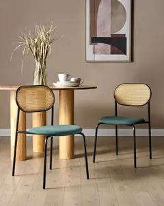 Set of 2 Dining Chairs ADAVER Metal Green