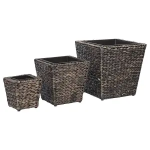 Berkfield Garden Raised Beds 3 pcs Water Hyacinth Brown