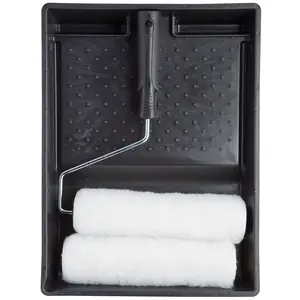 Harris Essentials Walls And Ceilings 9 Inch Paint Roller Set (4 Piece) Black/White (One Size)