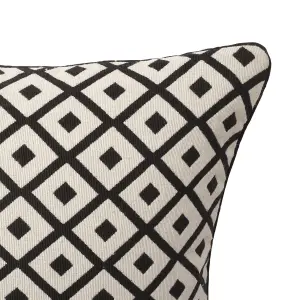 Misore Black & white Patterned Indoor Cushion (L)40cm x (W)40cm