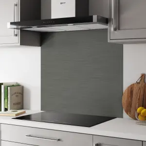 Splashwall Pewter & Silver Metallic Brushed effect Aluminium Splashback, (H)800mm (W)900mm (T)4mm