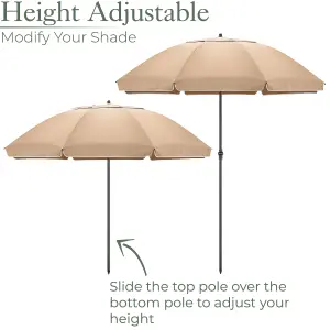 Portable Beach Parasol Tilting - Taupe