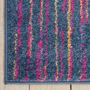 MultiColoured Luxurious Modern Abstract Dining Room Rug-160cm X 221cm