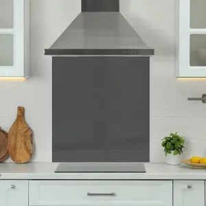 Premium 90m x 75cm 6mm Glass Kitchen Grey Splashback Toughened Polished Edges