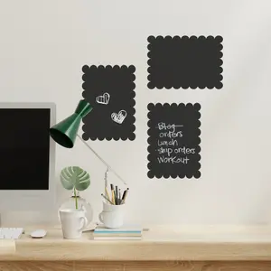 A4 Black Scallop Chalkboard Wall Sticker