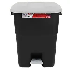 Pedal Operated Litter Bin - 50 Litre - Grey Lid