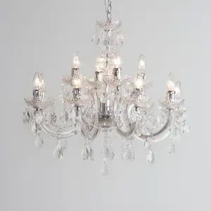 Litecraft Marie Therese Chrome 12 Light Chandelier