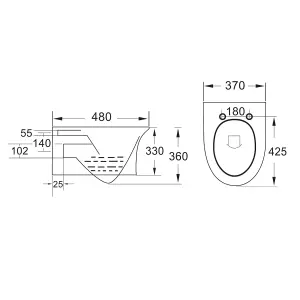 White Round Modern Rimless Wall Hung Pan & Soft Close Seat Bathroom Toilet & 1.12m Concealed WC Cistern Frame Set