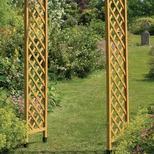 Smart Garden Elegant Woodland Wooden Garden Arch Pergola Tan Plant Support