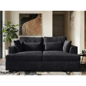 Solace+Co Drew 2 Seater Chenille Sofa - Charcoal