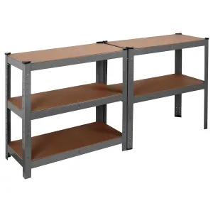 House of Home Heavy Duty Garage Shelving Unit - 5 MDF Shelves, 875 kg Max Load Units - Grey - 70 x 30 x 150 (cm)