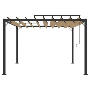 Berkfield Gazebo with Louvered Roof 3x3 m Taupe Fabric and Aluminium