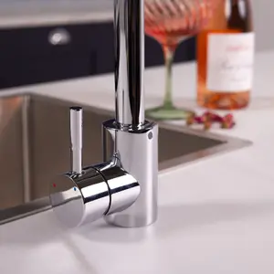 Flode Lillehammer Single Lever Kitchen Sink Mixer Tap with Swivel Spout Polished Chrome Finish