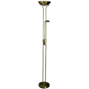 Oypla Brass Mother & Child Floor Standing Uplighter Lamp Reading Light