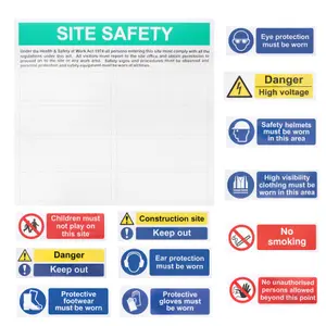 EAI - Site Safety Sign Build Own Composite Kit 650 x 650mm with 12 signs