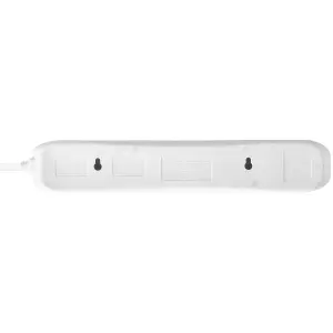 Masterplug Surge White 13A 4 socket Extension lead with USB, 1m