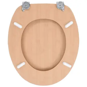 WC Toilet Seat with Lid MDF Bamboo Design