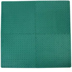 Interlocking EVA Gym Yoga Mats in Green Anti-Fatigue Soft Foam Exercise Play Floor Tiles