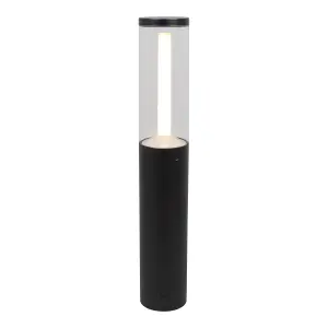 GoodHome Trinidad Black Mains-powered (wired) 1 lamp Integrated LED Outdoor Post light (H)450mm