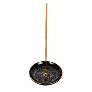 Something Different Astrology Wheel Incense Holder Black/Gold (One Size)