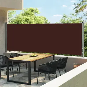 Berkfield Patio Retractable Side Awning 600x160 cm Brown