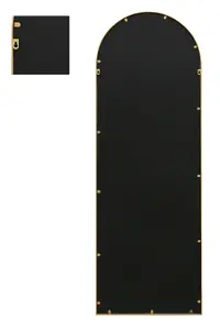 MirrorOutlet Arcus - Gold Framed Arched Full Length Leaner / Wall Mirror 67" X 24" (170CM X 60CM)