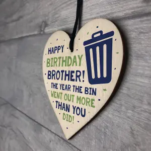 Funny Lockdown Birthday Gift For Brother Wood Heart Gift From Brother Sister