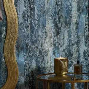 Nova Metallic Wallpaper in Blue and Silver