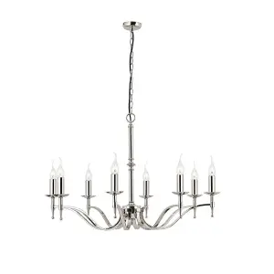 Luminosa Stanford 8 Light Chandelier Polished Nickel Plate Finish, E14