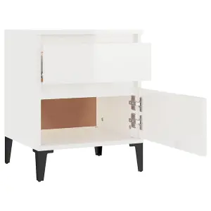 Berkfield Bedside Cabinet High Gloss White 40x35x50 cm