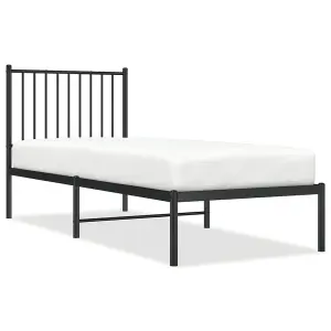 Berkfield Metal Bed Frame with Headboard Black 80x200 cm