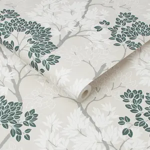 Fresco Dark Green Lykke Floral Tree Wallpaper