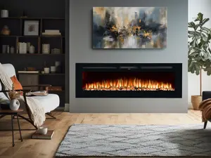 Adam Orlando Inset / Wall Mounted Electric Fire, 60 Inch