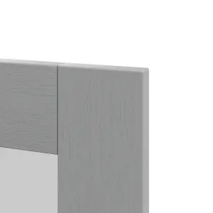 GoodHome Alpinia Matt slate grey wood effect Shaker Glazed Cabinet door (W)500mm (H)715mm (T)18mm