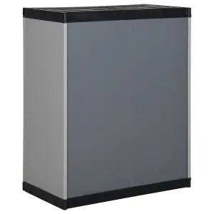 Berkfield Garden Storage Cabinet with 1 Shelf Grey and Black 68x40x85 cm