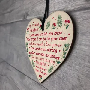 Red Ocean Daughter Gifts From Mum and Dad Daugher Gifts Birthday Or Christmas Wood Heart