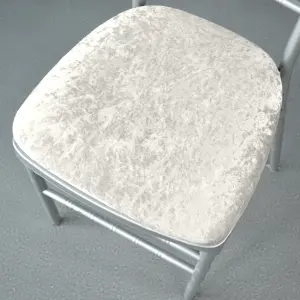 Champagne Velvet Chair Seat Pad Covers - Pack of 10