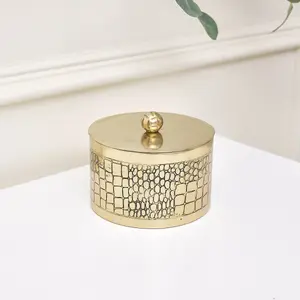 Melody Maison Gold Crocodile Print Trinket Pot