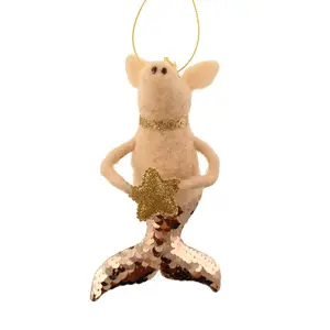 Felt Mer-Pig Hanging Figurine Ornament