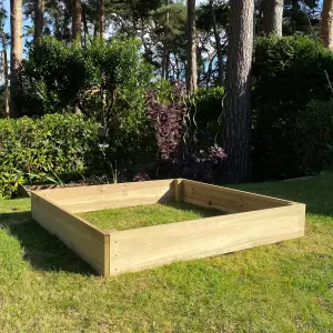 Wooden Raised Vegetable Bed with Waterproof Cover (122cm x 18cm)