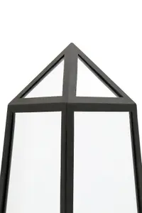 MirrorOutlet The Obelisk Black Metal Edged Mirrored Garden Ornament 150CM X 30CM X 30CM