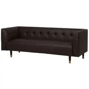 3 Seater Leather Sofa Brown BYSKE