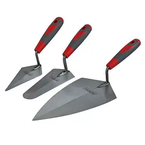 Faithfull Brick Trowel Set of 3 Soft Grip Handles